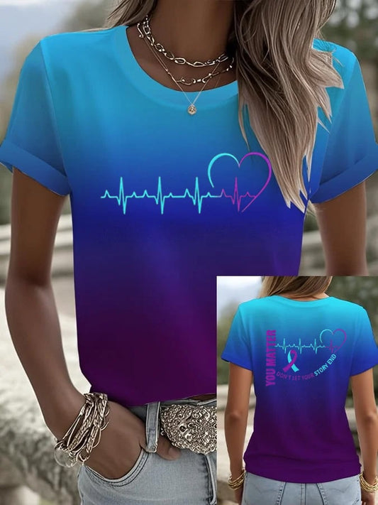 Women's You Life Matters It’S Okey If The Only Thing You Do Today Is Breathe  Print Shirt