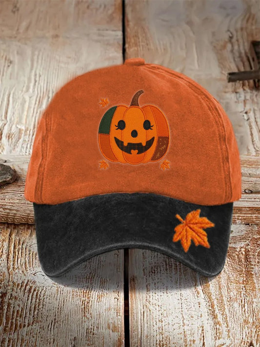 Vintage Autumn Pumpkin Art Casual Print Hat