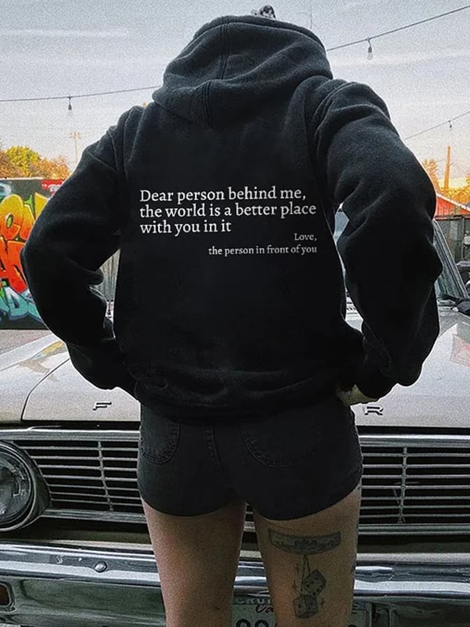 Women's Dear Person Behind Me You Are Enough Printed Casual Sweatshirt