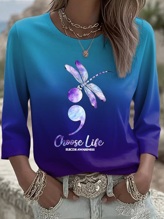 Women's Choose Life  Print Shirt