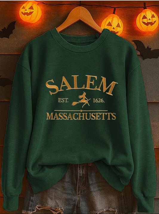 Women's Witches Print Casual Sweatshirt