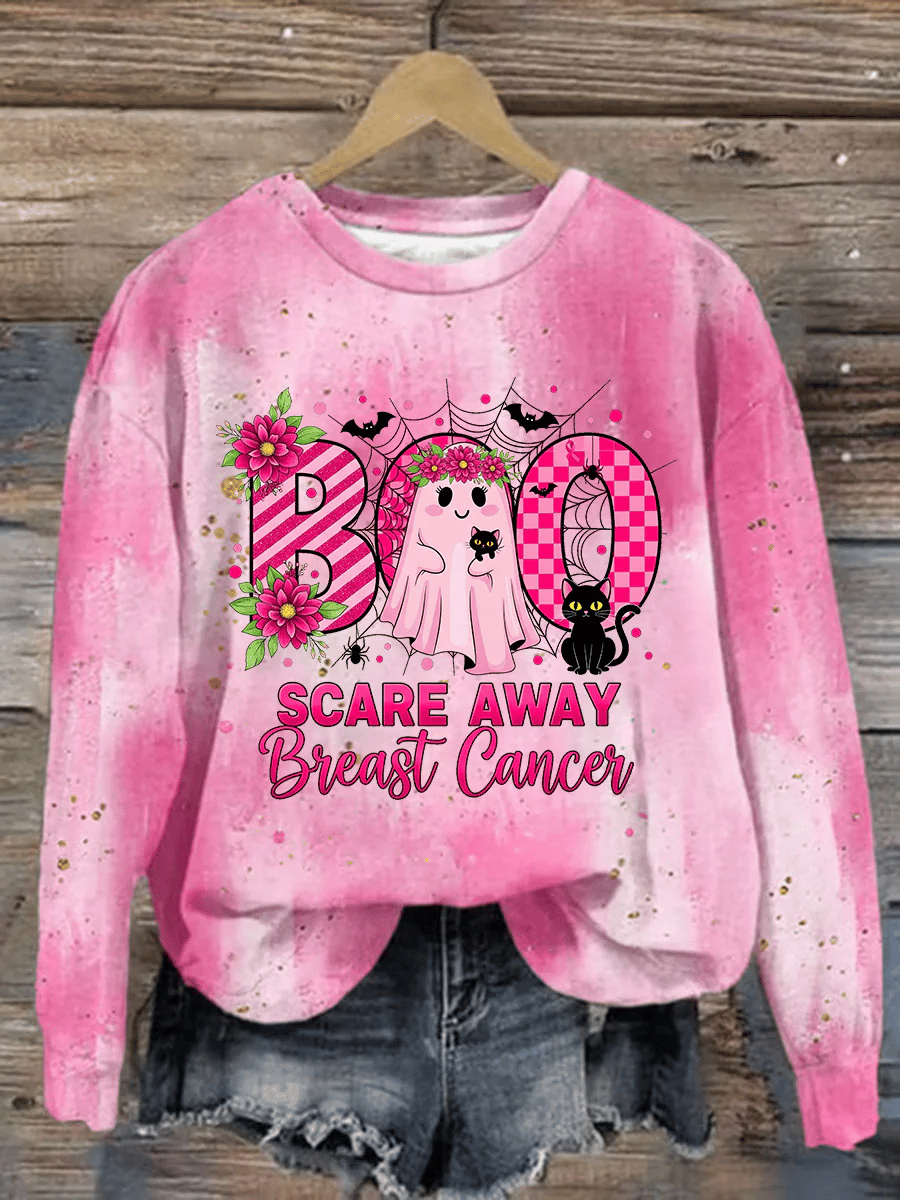 Women's Breast Cancer Pink Print Sweatshirt