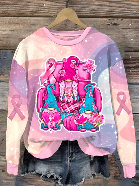 Women's Breast Cancer Awareness Print Comfort Sweatshirt