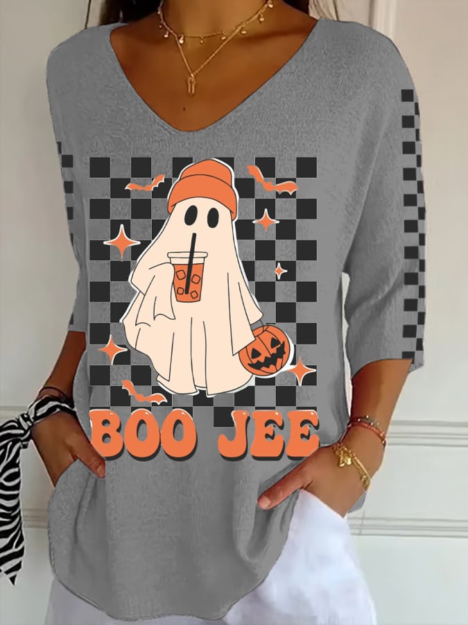 Women's Cute Ghost Printed T-Shirt
