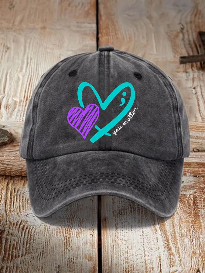 You Matter Suicide Prevention Awareness Print Casual Baseball Cap
