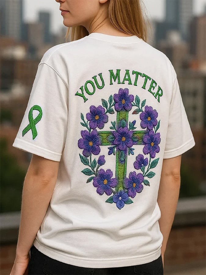 Women's You Matter Mental Health Graphic Print Comfort Short Sleeve