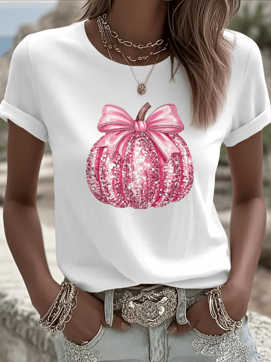 Women's Breast Cancer Pink Pumpkin T-Shirt