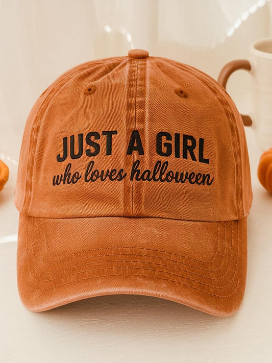 Retro Just A Girl Who Loves Halloween Print Baseball Cap