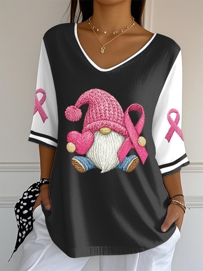Women's Breast Cancer Awareness Graphic Print Short Sleeve T-Shirt