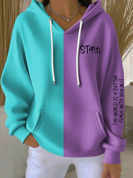 Women's Suicide Prevention Awareness Print Casual Hoodie