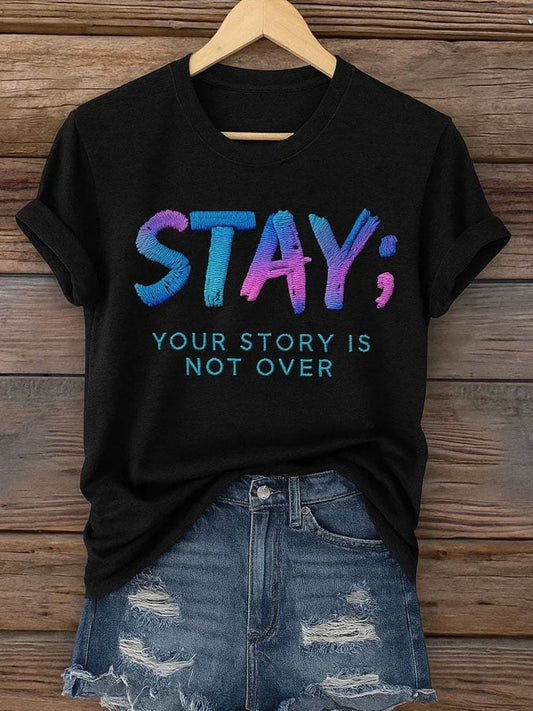 Women's Mental Health Print Casual T-Shirt