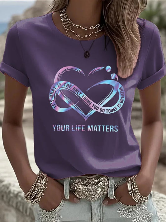 Women's Mental Health Awareness Print T-Shirt