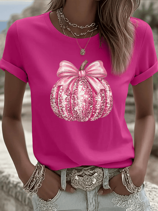 Women's Breast Cancer Pink Pumpkin T-Shirt