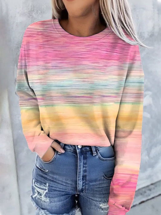 Women's Breast Cancer Awareness Print Casual Sweatshirt
