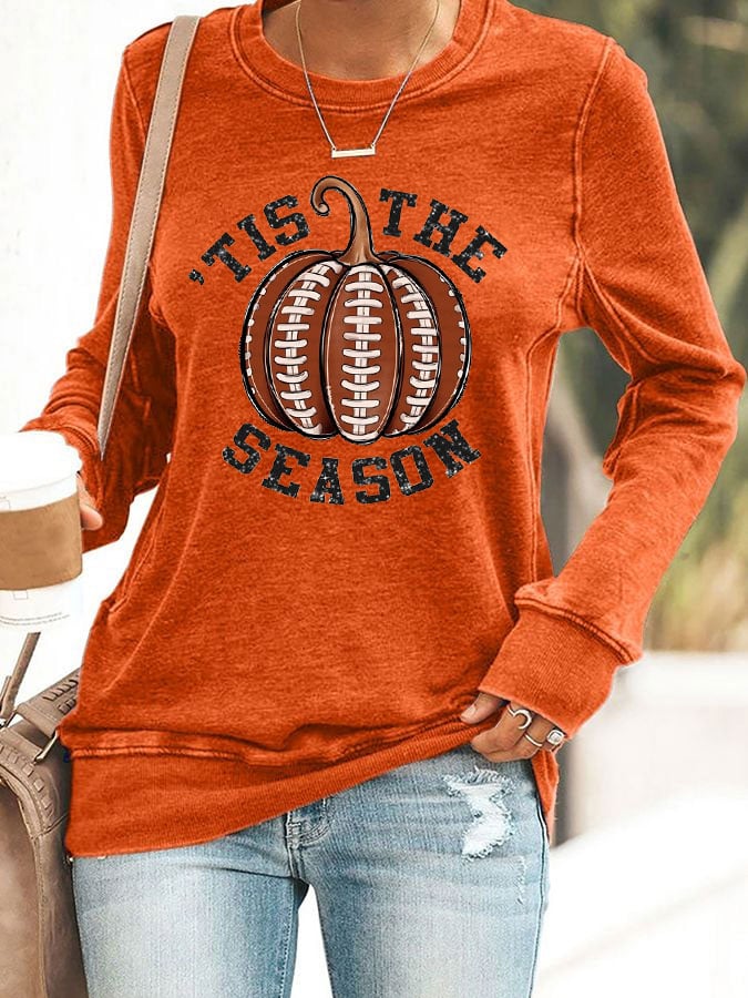 Women's Fall Rugby Tis the Season Print Sweatshirt