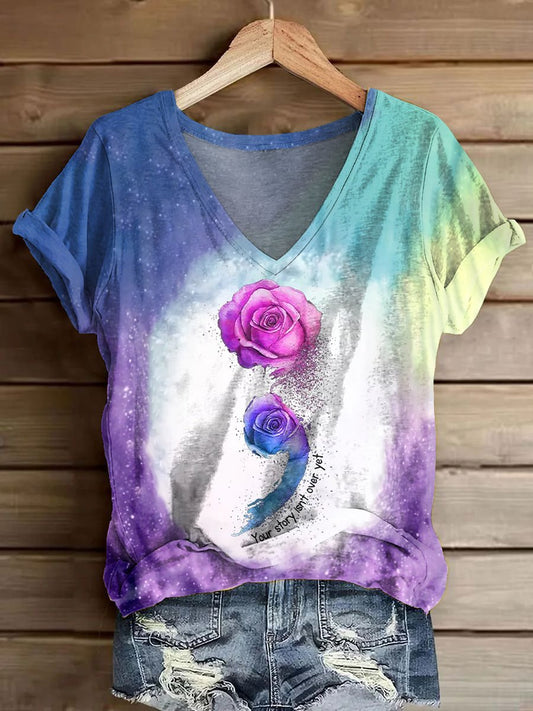 Women's Your Story Isn't Over Yet Printed Casual T-Shirt