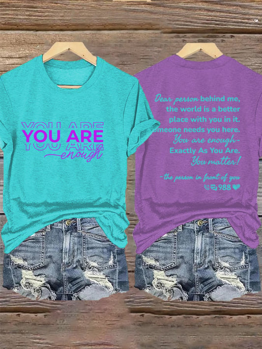 Women's Dear Person Behind Me Print Casual T-shirt