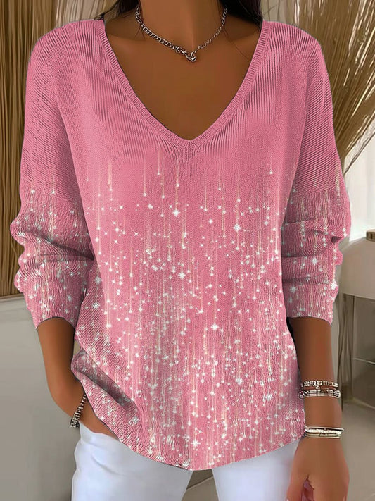 Women's Breast Cancer Awareness Casual Print Long Sleeve T-Shirt