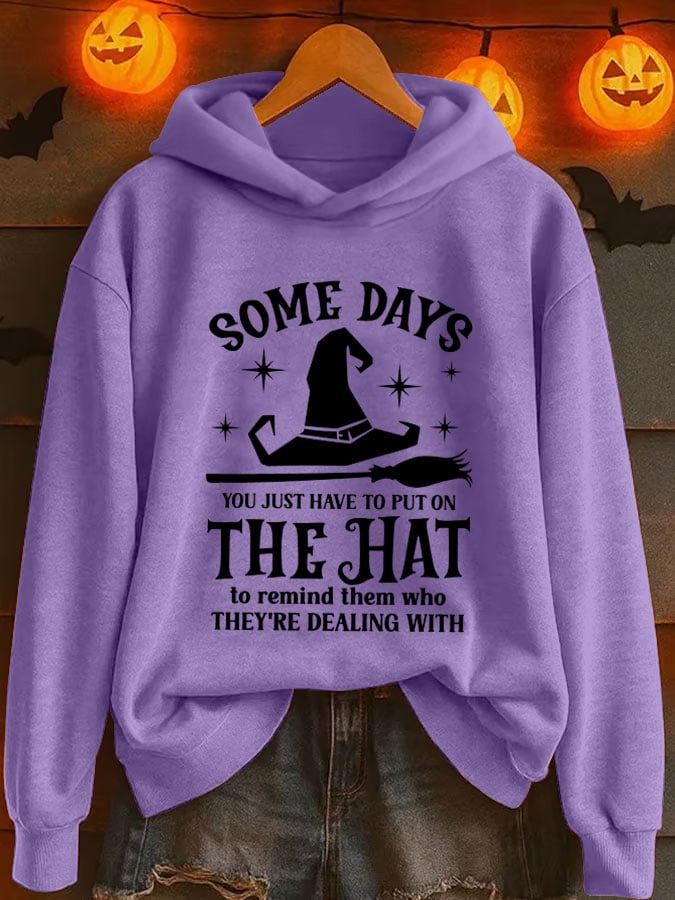Women's Halloween Printed Hooded Sweatshirt