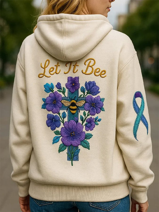 Women's Let It Bee Mental Health  Print Hoodie