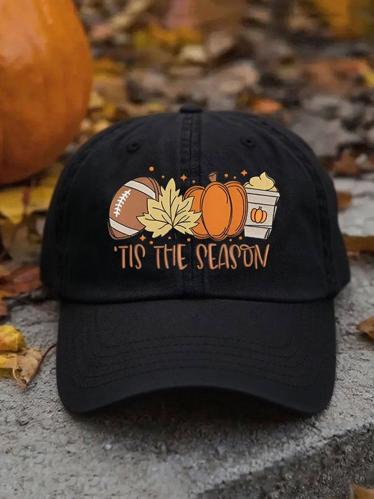 Autumn Football TIS THE SEASON Print Hats for Men and Women