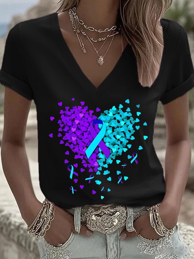 Women's Suicide Prevention Awareness Print T-Shirt