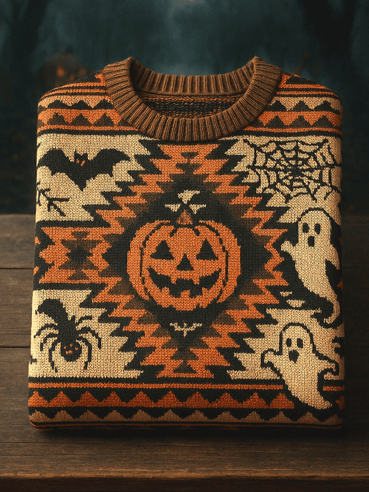 Women's Vintage Halloween Crew Neck Sweater