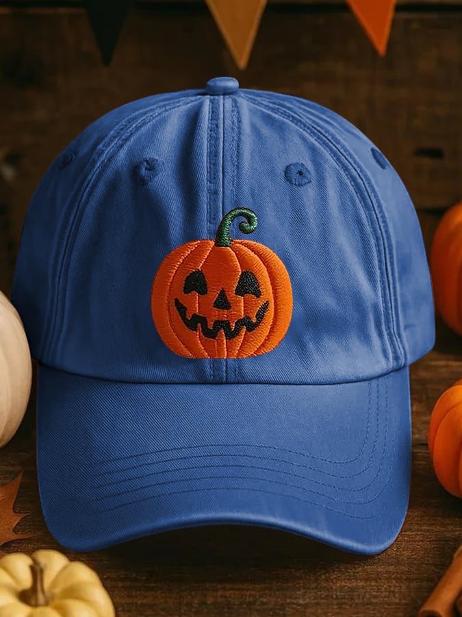 Unisex Pumpkin Face Printed Hat