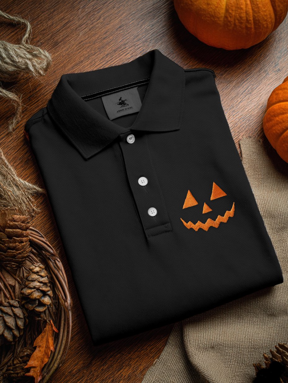 Men's Offline Business Autumn Pumpkin Contrast Polo