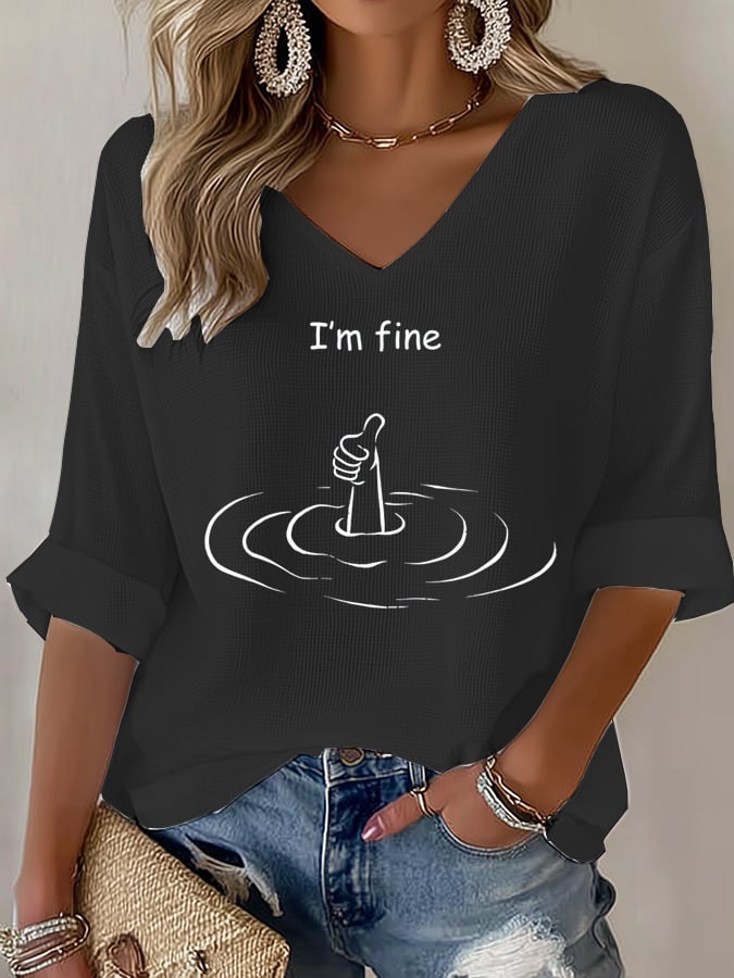 Women's i am fine Casual T-Shirt