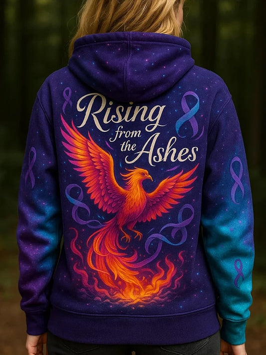 Women's Rise and Ashes Suicide Prevention Awareness Graphic Print Hoodie