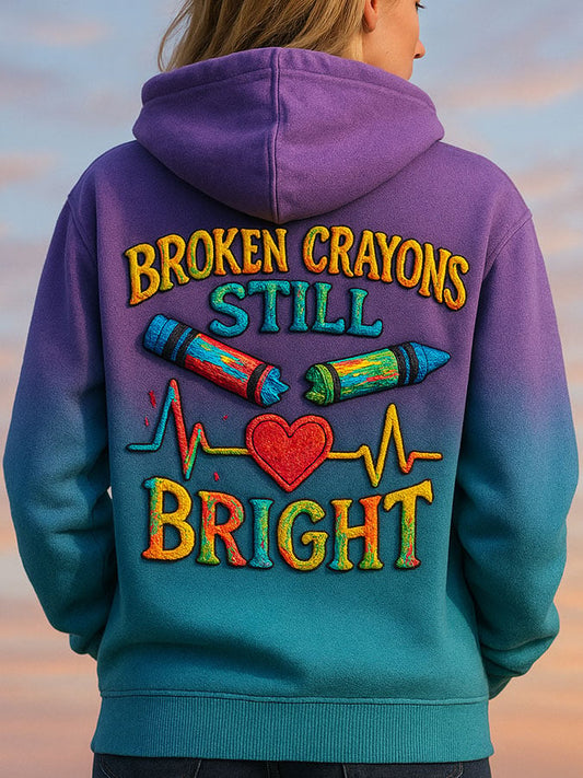 Women's Vintage Broken Crayons Still Bright Print Sweatshirt