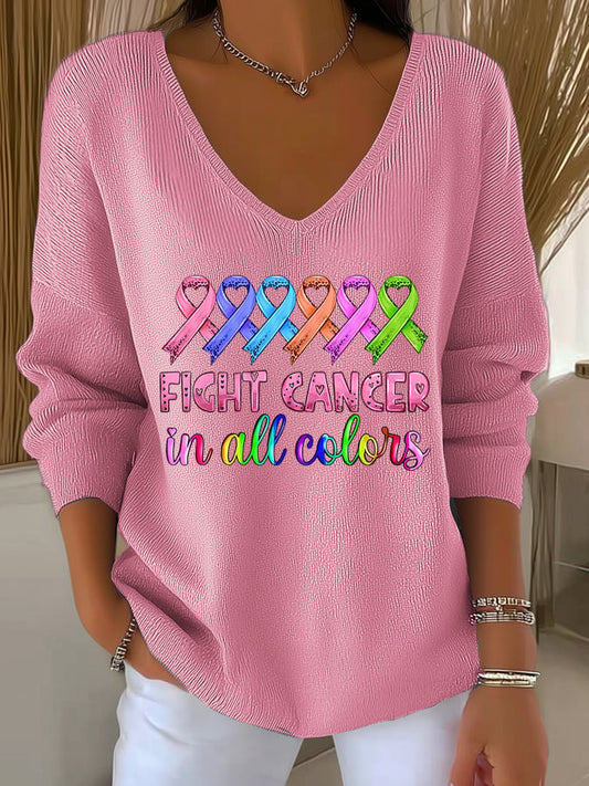 Women's Beat Breast Cancer Pink Print T-Shirt
