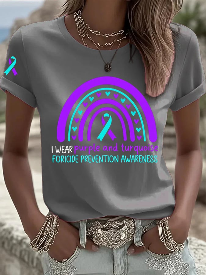 Women's Suicide Prevention Awareness Print T-Shirt