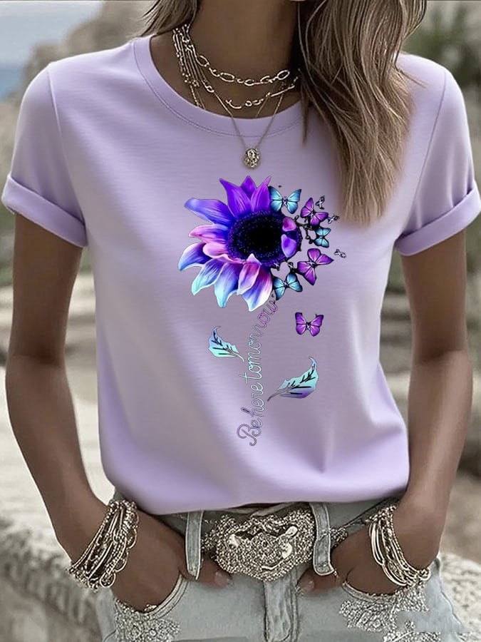 Women'S Mental Health Awareness Print Casual T-Shirt