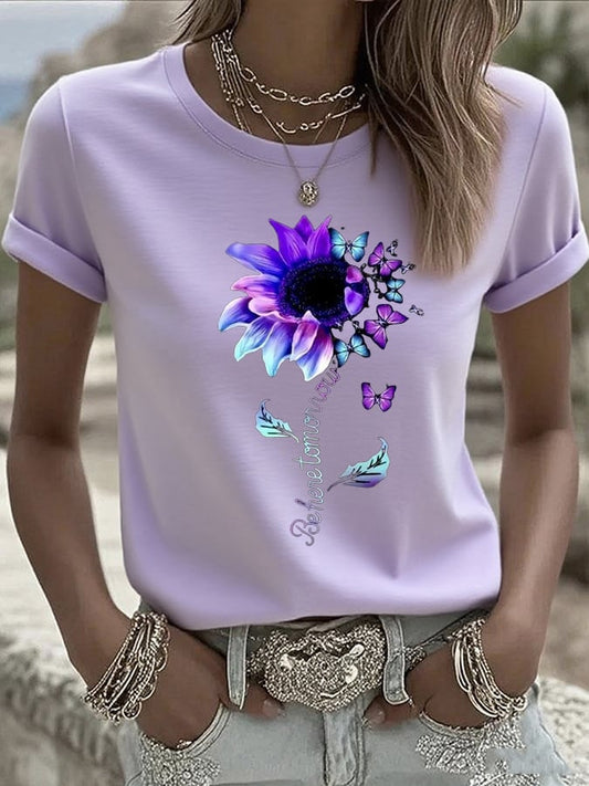 Women'S Mental Health Awareness Print Casual T-Shirt