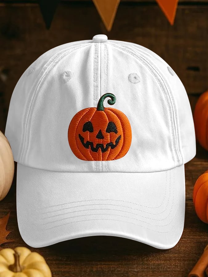 Unisex Pumpkin Face Printed Hat