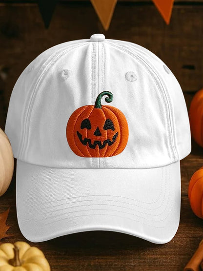 Unisex Pumpkin Face Printed Hat