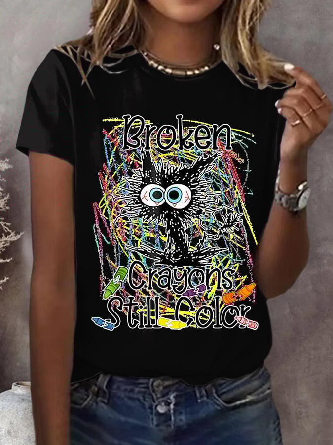 Women's Broken Crayons Suicide Prevention Awareness Classic Tee