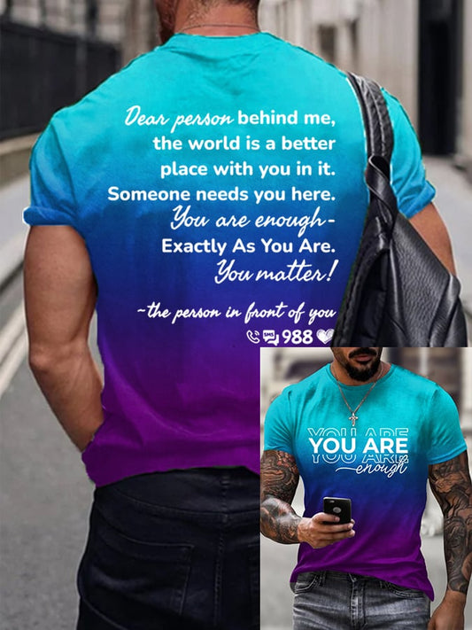 Men's Dear Person Behind Me Print T-Shirt