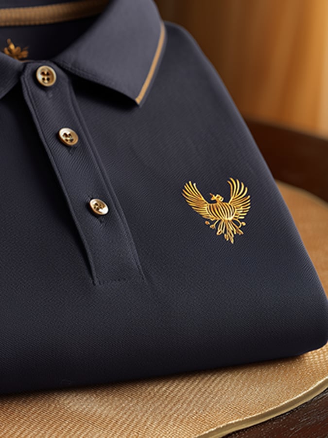 Men's Offline Business Autumn Pumpkin Contrast Polo