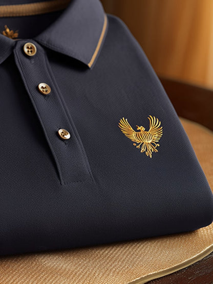 Men's Offline Business Autumn Pumpkin Contrast Polo