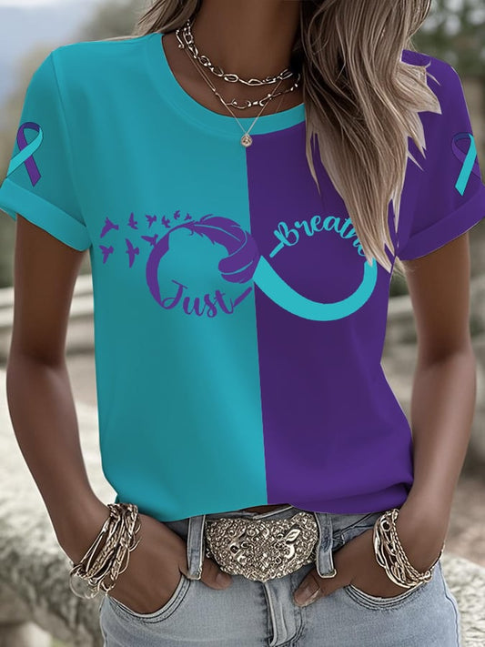 Women's Just Breathe Printed T-Shirt