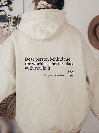 Women's Dear Person Behind Me You Are Enough Printed Casual Sweatshirt