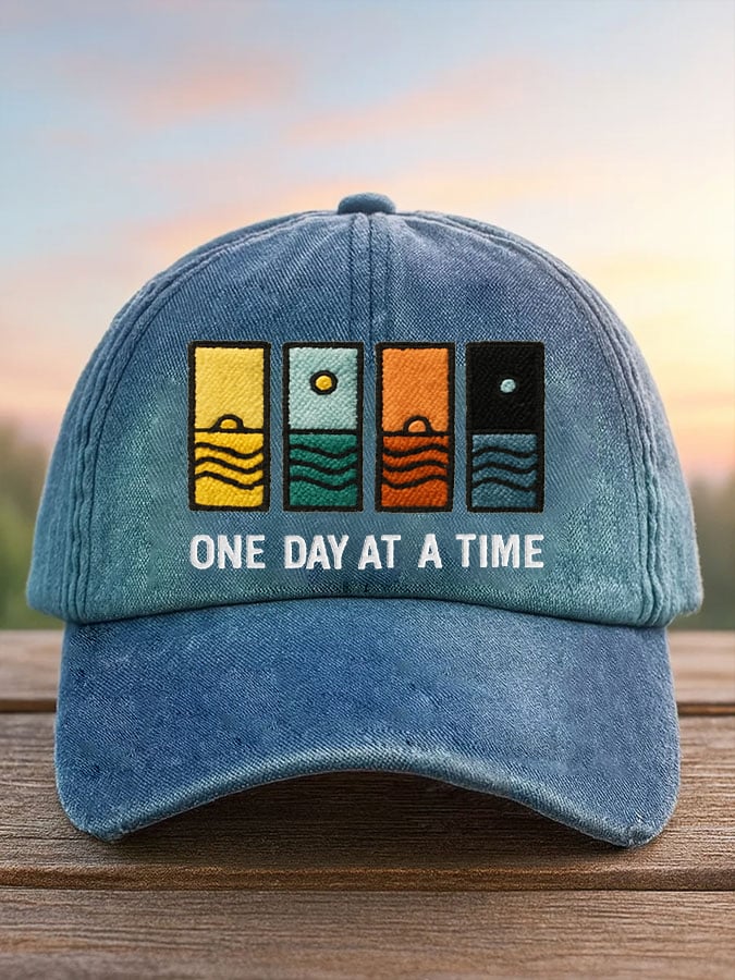 Unisex One Day At A Time Printed Hat