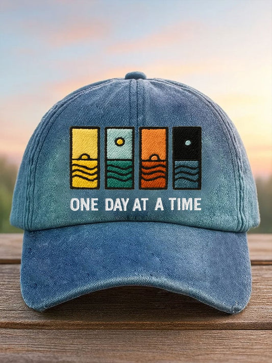 Unisex One Day At A Time Printed Hat